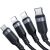 4 az 1-ben kábel USB-A - USB-C 2x iPhone Lightning microUSB 1,2 m fekete 144513721