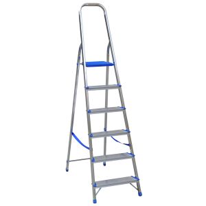 SZABADON ÁLLÓ ALUMÍNIUM LÉTRA 202 CM 5 FOKFOLYAM + PLÁZAT - DR1105 144514500 - Létra & Állvány