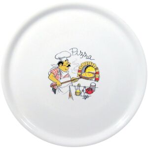 Hagyományos porcelán pizzatányér, fehér, 31 cm átmérőjű - 6 darabos készlet 144523272 - Tányér