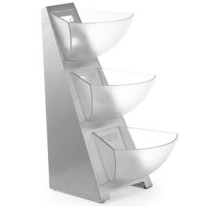 Cukor- és kávékrémtartó állvány, acél, 3 x 1L - Hendi 428245