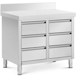 Szafka gastronomiczna przyścienna z rantem 6 szuflad STAL 100 x 60 cm 144539323 - Konyhaszekrény