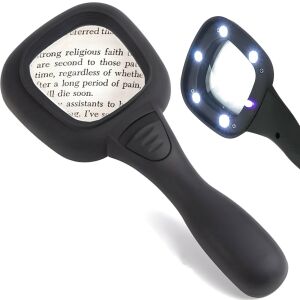 Lupa szkło powiększające 3x z podświetleniem do czytania pracy 5 LED 144542474 - Nagyító