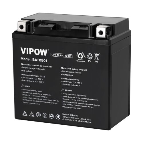 Vipow típusú MC akkumulátor motorkerékpárokhoz 12 V 14 Ah 144552843