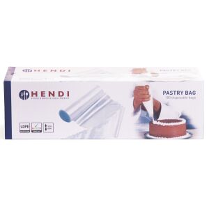 Eldobható fóliatasakok cukrászati tölcsérekhez, habveréshez és díszítéshez, 100 db, 90µm - Hendi 557105