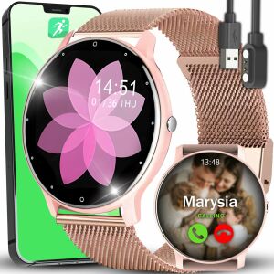 Smartwatch zegarek damski wodoodporny krokomierz pomiar tętna IPS 1.28'' 144574840 - Okos eszköz