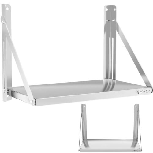 Összecsukható rozsdamentes acél fali polc vendéglátóipari termékekhez, 40 kg-ig, 60 x 30 cm 144574874