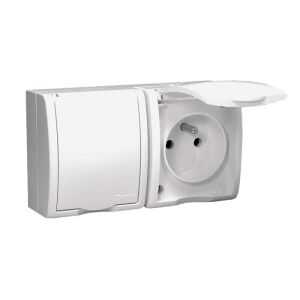 AQUARIUS HERMETIKUS CSATLAKOZÓ, 2 UTAS, IP54 VÉDELEMMEL/VÉDELEM NÉLKÜL, FEHÉR - E131AA-KN286