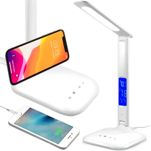 Lampa biurkowa LED 3 poziomy jasności budzik kalendarz zegar termometr 260 lm 5 W 144584728