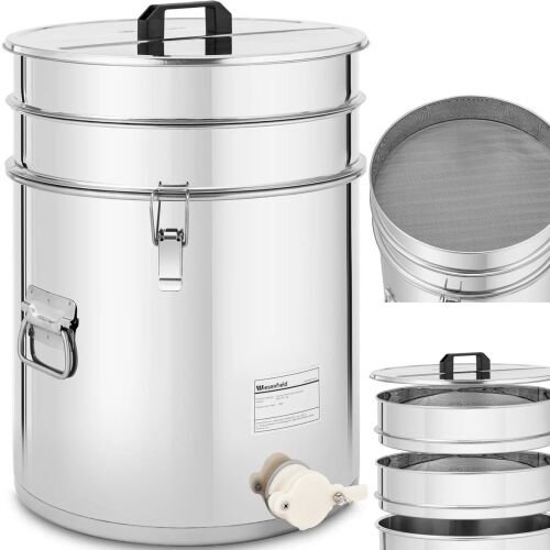 Mézleválasztó szűrővel, fedéllel és szeleppel, ACÉL, 30 l 144584806