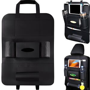 Organizer ochraniacz na fotel samochodowy 7 przegród eko skórka - czarny 144590232 - Autós rendszerező