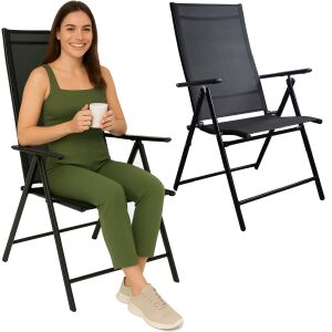 ÖSSZECSUKHATÓ KERTI NYUGÓSZÉK ÁLLÍTHATÓ HÁTTÁMLÁVAL ALUMÍNIUM FOTEL 144594675 - Kerti fotel & Szék