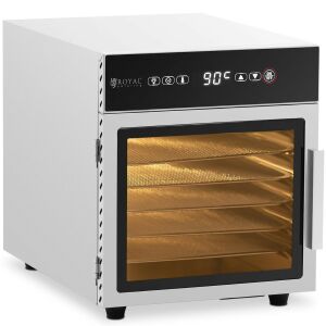 Aszalógép gombákhoz, gyümölcsökhöz, zöldségekhez, fűszernövényekhez, 6 rács, 30-90 °C, 500 W 144597643 - Aszaló