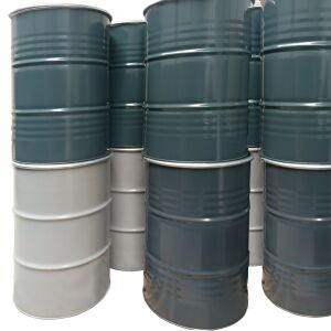 Beczka stalowa metalowa OH 212L zdejmowane wieko z korkami 2 i 3/4 - SZARA MIX 144612964 - Hordó