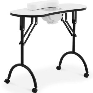 Manikűrasztal porgyűjtővel, összecsukható, kerekeken, 90 x 42 x 73 cm, fehér 144617934 - Körömápolás