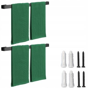 x FÜRDŐSZOBA FALI TARTÓ GALÉRIAI FÜRDŐSZOBÁBA TÖRÖLKÖZŐKNEK, fekete, 60 cm