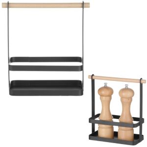 Asztali szervező fűszerkosár fa fogantyúval 23x10x24 cm - Hendi 427040 144624537 - Tárolás & Rendszerezés