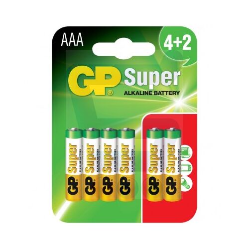 Szuper alkáli elem AAA LR3 1.5V 6 db - GP24A-U6