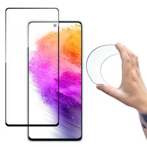 Edzett üvegfólia kerettel Samsung Galaxy A73 Full Cover Flexi Nano átlátszó