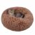 Okrągłe pluszowe łóżko, brązowe - 60x60 144642790