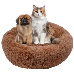 Rundes Plüschbett, braun - 60x60 144642790 - Schlafplatz für Hunde