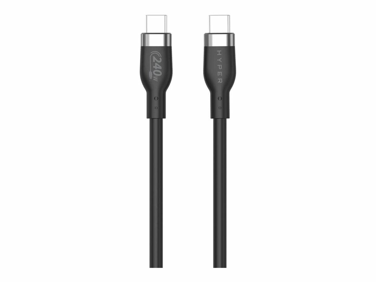 Cablu Date si Incarcare Hyper®, USB Type-C la USB Type-C, Incarcare Rapida 240W PD, Transfer Date 480Mbps, Lungime 2M, Negru (HJ4002BKGL)