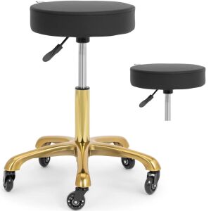 Kozmetikai szék kerekeken, akár 150 kg-ig WORCESTER - fekete és arany