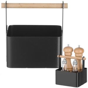 Asztali szervező fűszerkosár fa fogantyúval 17x13x16 cm - Hendi 427057 144655806 - Tárolás & Rendszerezés