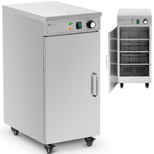Tányérmelegítő, kerekeken guruló melegítőszekrény, 60 tányérhoz, 29 cm átmérő, 600 W 144657708 - Konyhai eszköz