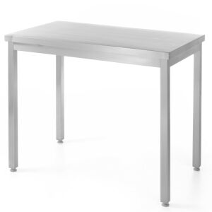 Konyhai asztal munkalappal, középen acél, 140x60cm - Hendi 811290