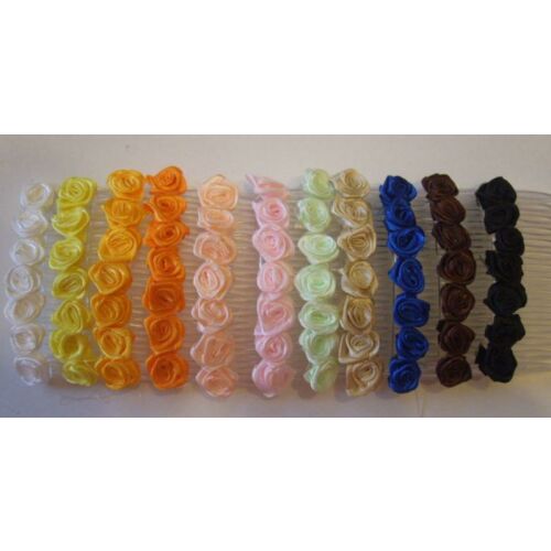 ESKÜVŐ HAD47 - Saját készítésű Szatén rózsás hajfésű - több színben 144513245