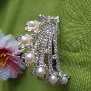 ESKÜVŐ HAD53 - Menyasszonyi kristályköves gyöngyös hajfésű hajdísz virágkosár 144517696 - Hajtű