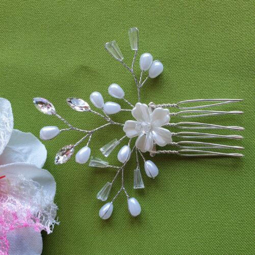 ESKÜVŐ HAD54 - Strasszköves gyöngyös virágos hajfésű hajdísz hajtű 144518821