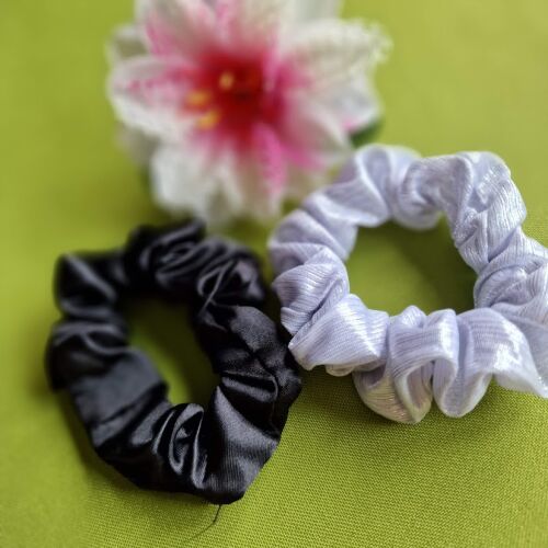 HAD178 - Hajgumi scrunchie - ezüst/fekete 144634043