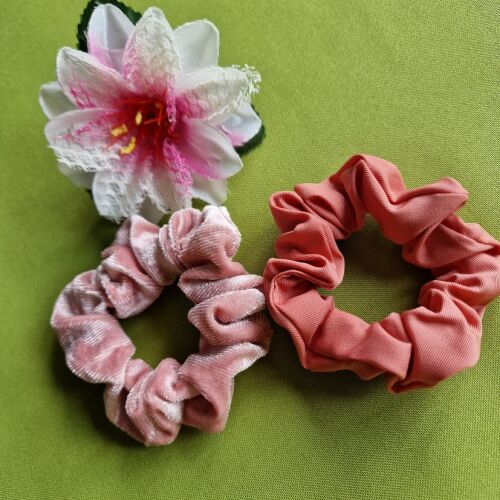 HAD181 - Hajgumi scrunchie - piros / rózsaszín 144640218