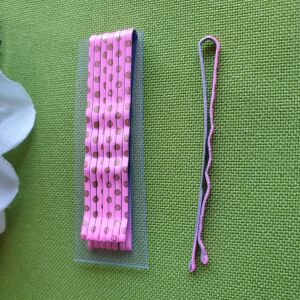 HAD63 - Rózsaszín arany pöttyös hullámos hajcsat hajtű