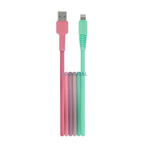Setty kábel USB - Lightning 1,5 m 2,4A KGA-L-1.52420 türkiz-rózsaszínes színátmenet 144673310