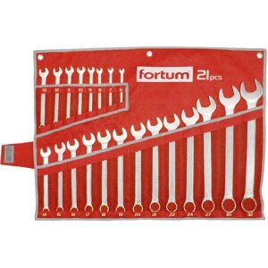 Fortum CSILLAG-VILLÁS KULCS KÉSZLET 21DB, 6-32MM 61CRV5, VÁSZON TOK 4730200