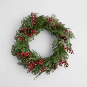 HOME & YOU koszorú piros bogyókkal, LED égőkkel, Ø 65 cm 144698698 - Koszorú