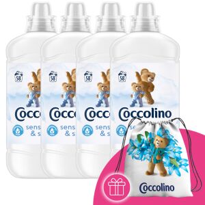 Coccolino Sensitive &amp; Soft Rinse Konzentrat 232 Waschgänge 4x1450ml + Geschenk Coccolino Backpack 144699766 - Haushaltszubehör