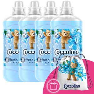 Coccolino Fresh &amp; Soft Blue Splash Koncentrat do płukania 232 prania 4x1450ml + Plecak Coccolino w prezencie 144699853 - Detergent