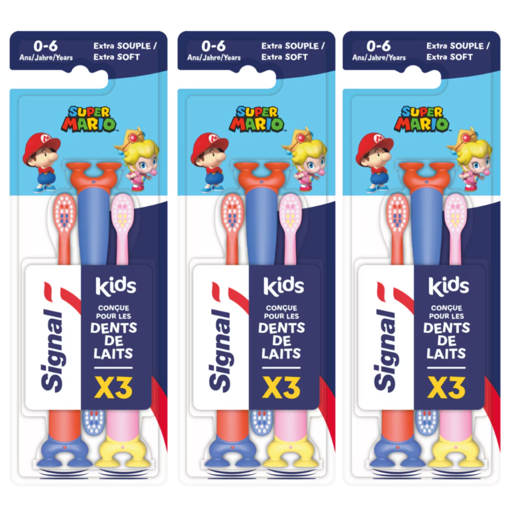E-shop Signal Kids Super Mario Mäkká zubná kefka 3x3ks