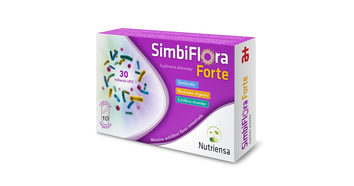 SimbiFlora Forte, 10 capsule vegetale, Antibiotice SA | Pepita.com