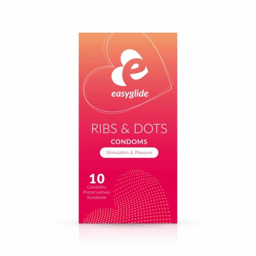 EasyGlide Ribs & Dots óvszer, 10 darabos csomag - Óvszer