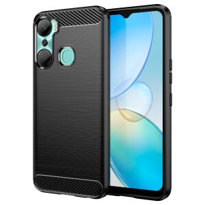 Carbon tok Infinix Hot 12 Pro rugalmas szilikon karbon borításhoz fekete