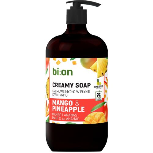 BIO NATURELL Krémos folyékony szappan szivattyúval Mangó és Ananász 946 ml