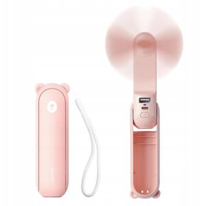 Jisulife Handheld Fan Life8 Plus Mini Ventilátor hordozható USB-s ventillátor 4500mAh powerbank funkcióval és zseblámpával - rózsaszín