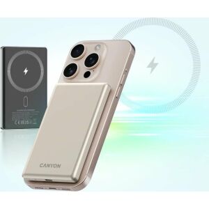 CANYON power bank OnPower 505 slim Magsafe 5000 mAh PD20W Bézs 144727732 - Külső akkumulátor & Powerbank