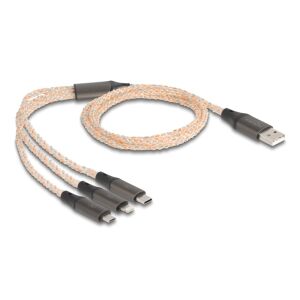 DELOCK Kabel ładujący USB RGB 3 w 1 Typu-A do Lightning 1,20 m 144729526 - Kabel Lightning