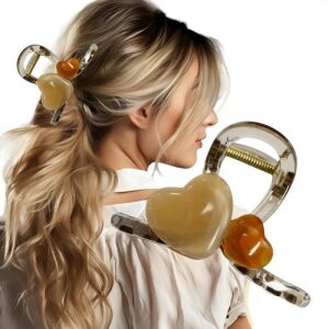 ECARLA Hajcsat hajcsipesz XL átlátszó szívek 8x6cm SP376 144731714 - Öltözködés kiegészítő