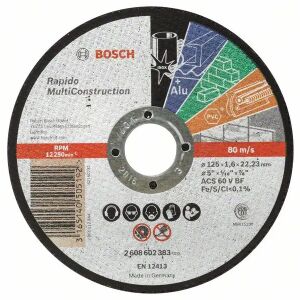 Tárcsa sarokcsiszolóhoz, Bosch Rapido Multi Construction, 125x22,2x1,6 mm